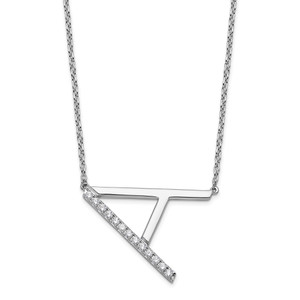 Sideways Diamond Initial Necklaces