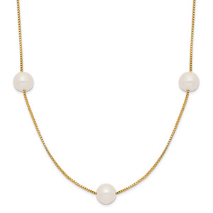 5-6mm Round White FWC Pearl 9-Station Necklaces