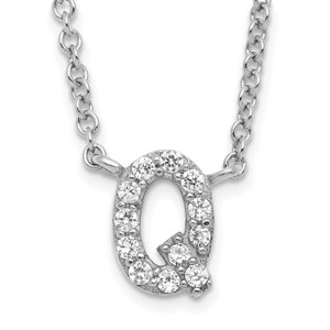 Cubic Zirconia Initial 18 Inch Necklaces