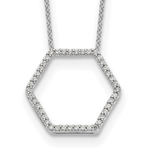 True Origin Lab Grown Diamond Hexagon Pendant Necklaces