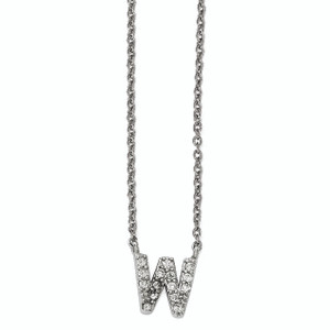 Cheryl M Sterling Silver Cubic Zirconia Letter 18in. Necklaces