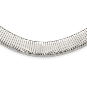 Chisel Stainless Steel Polished and Textured 18 inch Omega Necklace