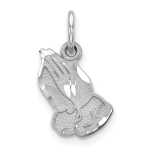 10K Gold  White Gold Praying Hands Charm