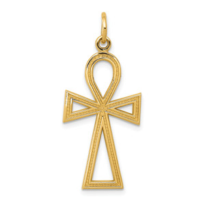 10K Gold  Ankh Cross Charm