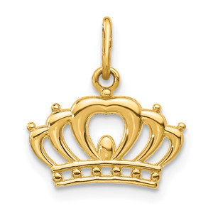 14K Gold  Crown Charm