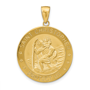 10K Gold  Saint Christopher Medal Pendant