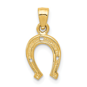 14K Gold  Horseshoe Pendant