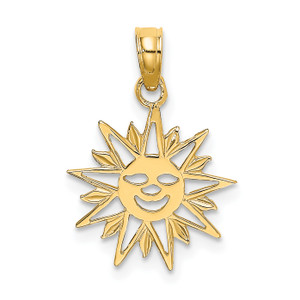 14K Gold  Smiling Sun Charm