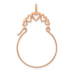 14K Gold  Rose Gold Polished 5-Heart Charm Holder