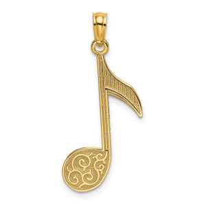 14K Gold  Music Note Charm