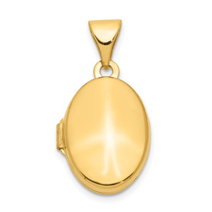 10K Gold  Plain Polished Oval Locket