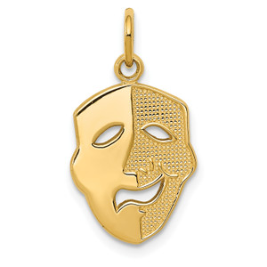 14K Gold  Comedy Mask Charm