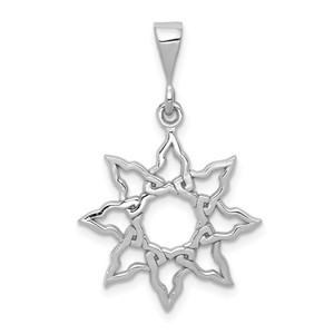 14K Gold  White Gold Sun Charm