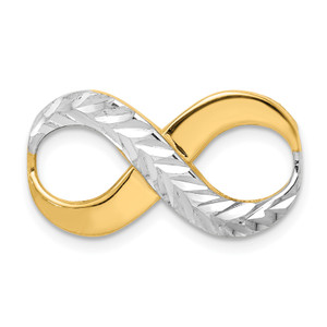 14K Gold  w/Rhodium D/C Infinity Fits 4mm Fancy Omega Slide