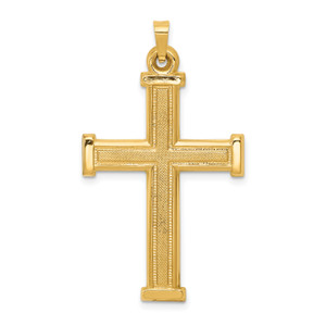 14K Gold  Hollow Latin Cross Pendant