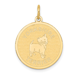 14K Gold  Yorkshire Terrier Disc Charm