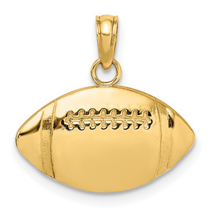 14K Gold  2-D Engraveable Football Charm