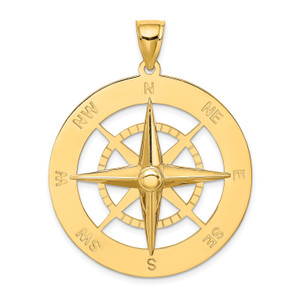 14K Gold  Nautical Compass Charm