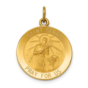 14K Gold  Saint Gerard Medal Pendant