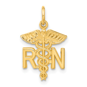 14KT Gold  Gold Polished and Textured Angel Wing Pendant YC1243