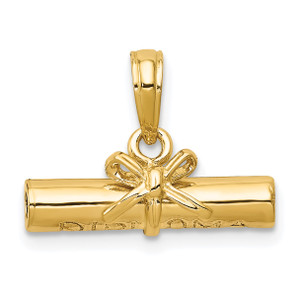 14KT Gold  Solid Large Queen Of Holy Scapular Reversible Medal XR1778