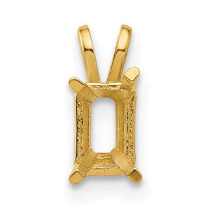 14KT Gold y Round 4-Prong Cast Heavy Weight 5.25mm Pendant Setting YG936-6