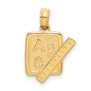 14KT Gold  Polished and Satin Confirmation Medal Hollow Pendant XR1393
