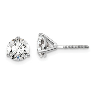 14KT Gold  White Gold 1 3/4 carat Lab Grown Diamond VS/SI+ G+ Round Three Prong Complete Screwback Stud Earrings LE3007