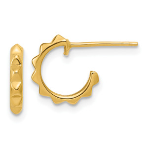 Leslie's 14KT Gold  Polished Geometric C-Hoop Post Earrings