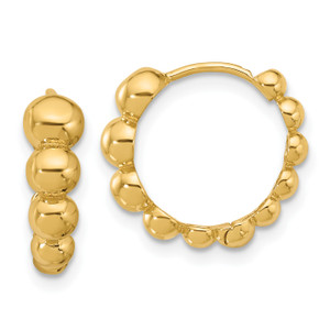 Leslie's 14KT Gold  Polished Beaded Hoop Earrings EM10170-096-WLG