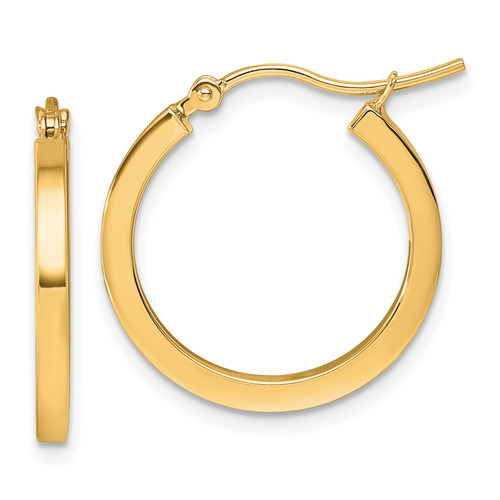 Leslie's 10KT Gold  2mm Square Tube Hoop Earrings 10LE532 Leslie's 10KT Gold  2mm Square Tube Hoop Earrings 10LE532
