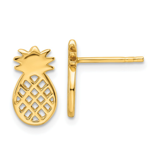 Sterling Silver Gold-plated Pineapple Post Earrings YE2095