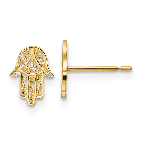 14KT Gold  Hamsa Post Earrings TF2009W