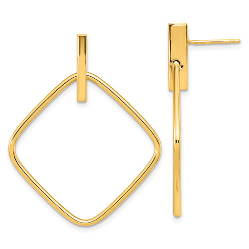 Leslie's 14KT Gold  Polished Square Post Dangle Earrings 10LE508