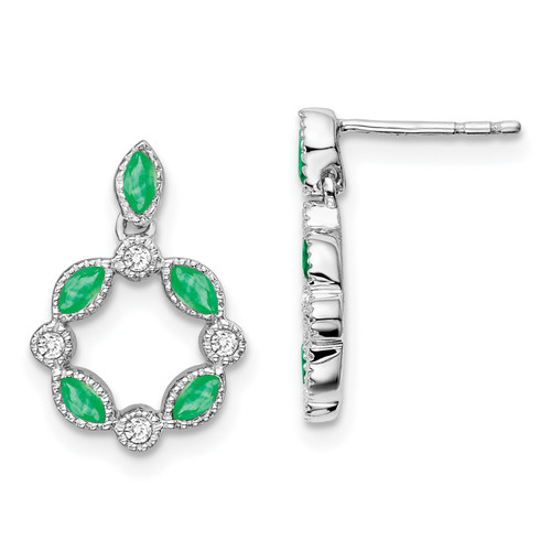 Gemstone & Diamond Dangle Earrings E0688GPG135M