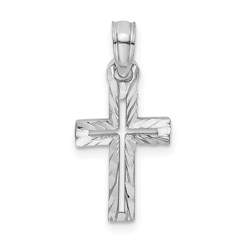14KT  White Gold D/C Cross Charm 14KT  White Gold D/C Cross Charm