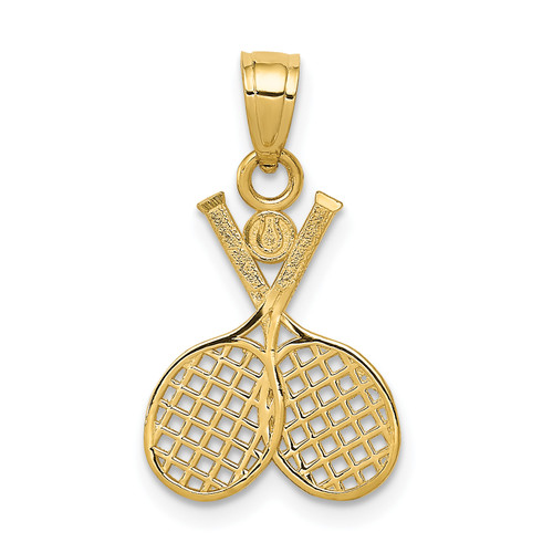 14KT  Double Tennis Racquet Charm