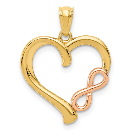 14KT  Two-tone Polished Infinity Heart Pendant 14KT  Two-tone Polished Infinity Heart Pendant