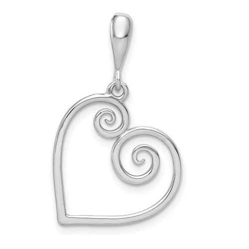 14KT  White Gold Heart Pendant