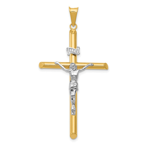 14KT  Two-Tone Polished Jesus Crucifix Pendant 14KT  Two-Tone Polished Jesus Crucifix Pendant