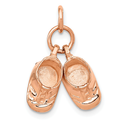 14KT  3D Moveable Rose Gold Baby Shoes Charm