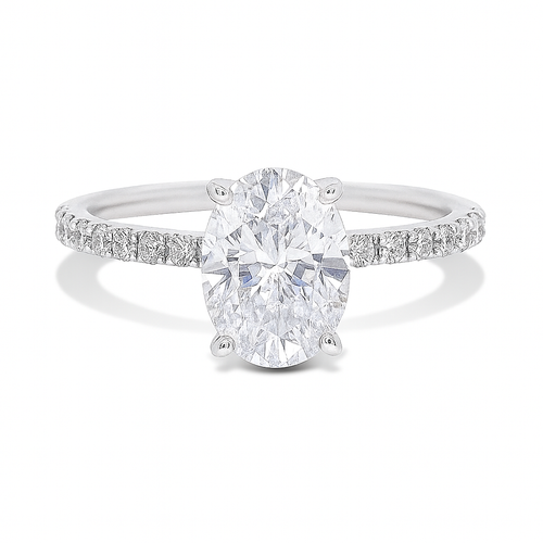 14kt White Gold Diamond Engagement Setting  for an Oval Diamond 1.20 CTW  14kt White Gold Diamond Engagement Setting  for an Oval Diamond 1.20 CTW