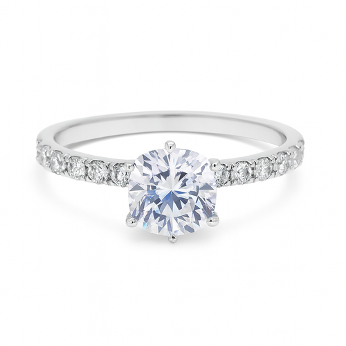 14kt White Gold Diamond Engagement Setting 6 Prong 0.50 CTW 