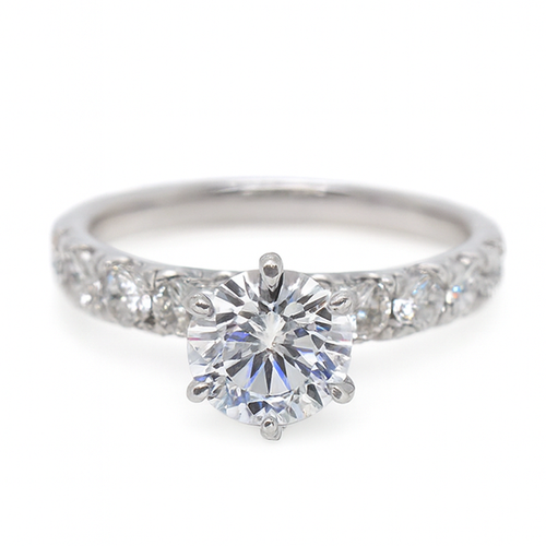 14kt White Gold Diamond 6 prong Engagement Setting  1.00 CTW 