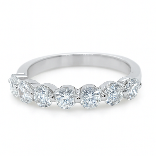 14kt White Gold Single Prong Diamond Wedding Band  1.50 CTW 
