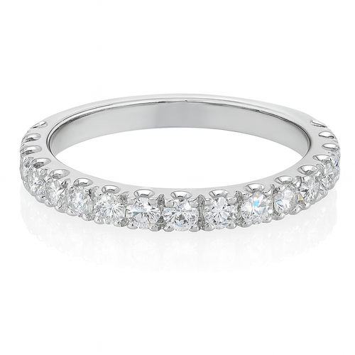 14kt White Gold Shared Prong Diamond Eternity Band  1.25 CTW 