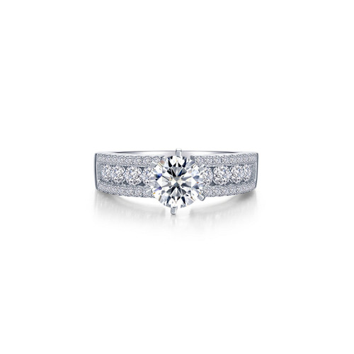 Lafonn Love's Path Engagement Ring in sterling silver bonded with platinum
