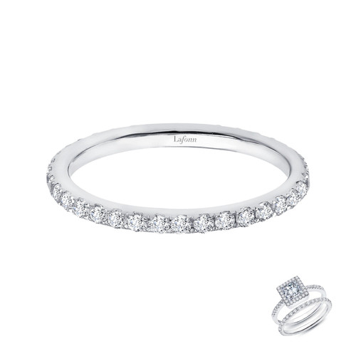 Lafonn 0.50 CTW Eternity Band in sterling silver bonded with platinum