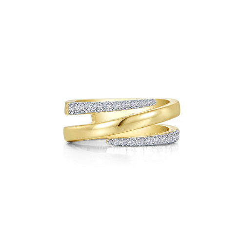 Lafonn Two-Tone Wrap Ring in sterling silver bonded with platinum