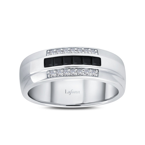 Lafonn 0.74 CTW Men's Wedding Band in sterling silver bonded with platinum